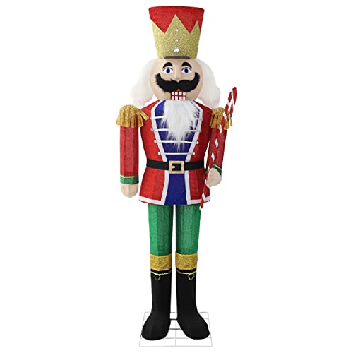 Yardenaler 5FT Lighted Nutcracker with Candy Cane for Christmas Decoration