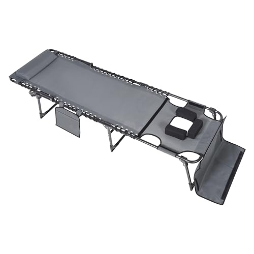 Yardenaler Foldable Outdoor Chaise Lounge Chair with Arm & Face Hole