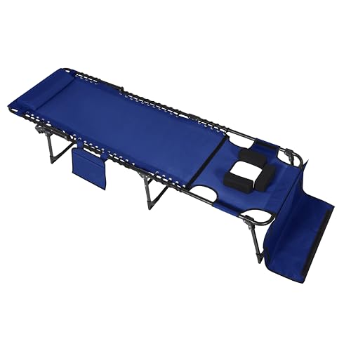 Yardenaler Outdoor Foldable Chaise Lounge Chair with Face Hole